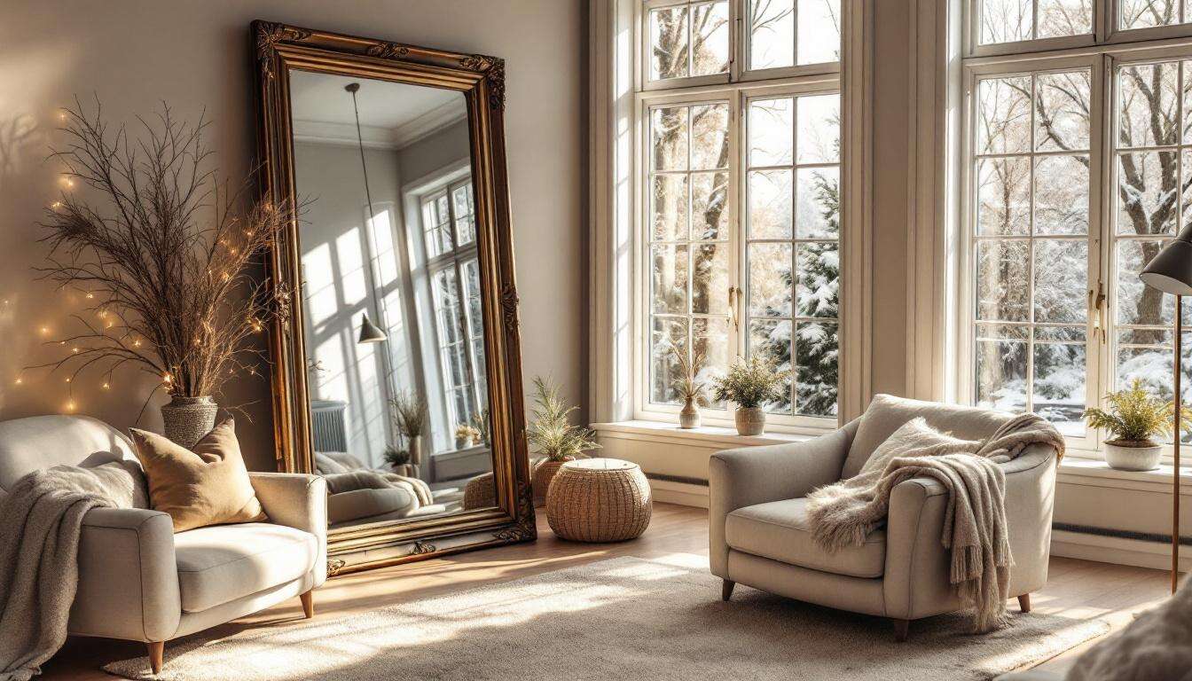 Il trucco dello specchio di fronte alla finestra: come aumentare la luce e il calore naturale in inverno.